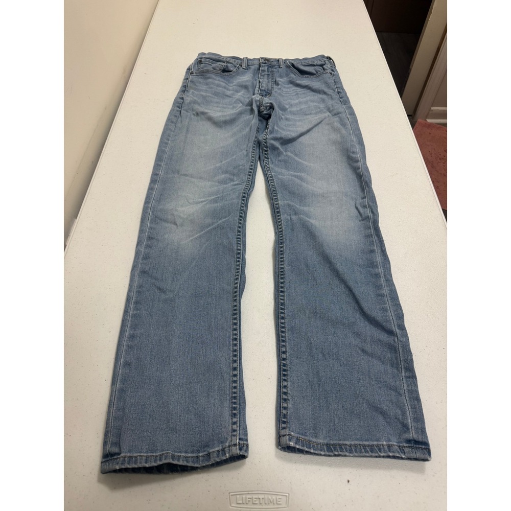 Levis 505 Regular Fit Mens Jeans Light Wash Blue 33x32 Straight Leg 00505-1413